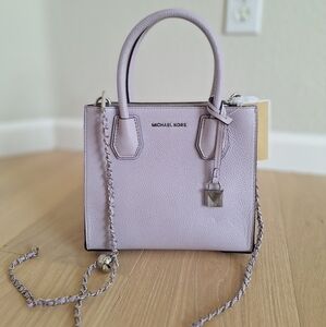 NWT Michael Kors Mercer Medium Lalic Purple Messenger Leather Crossbody Bag